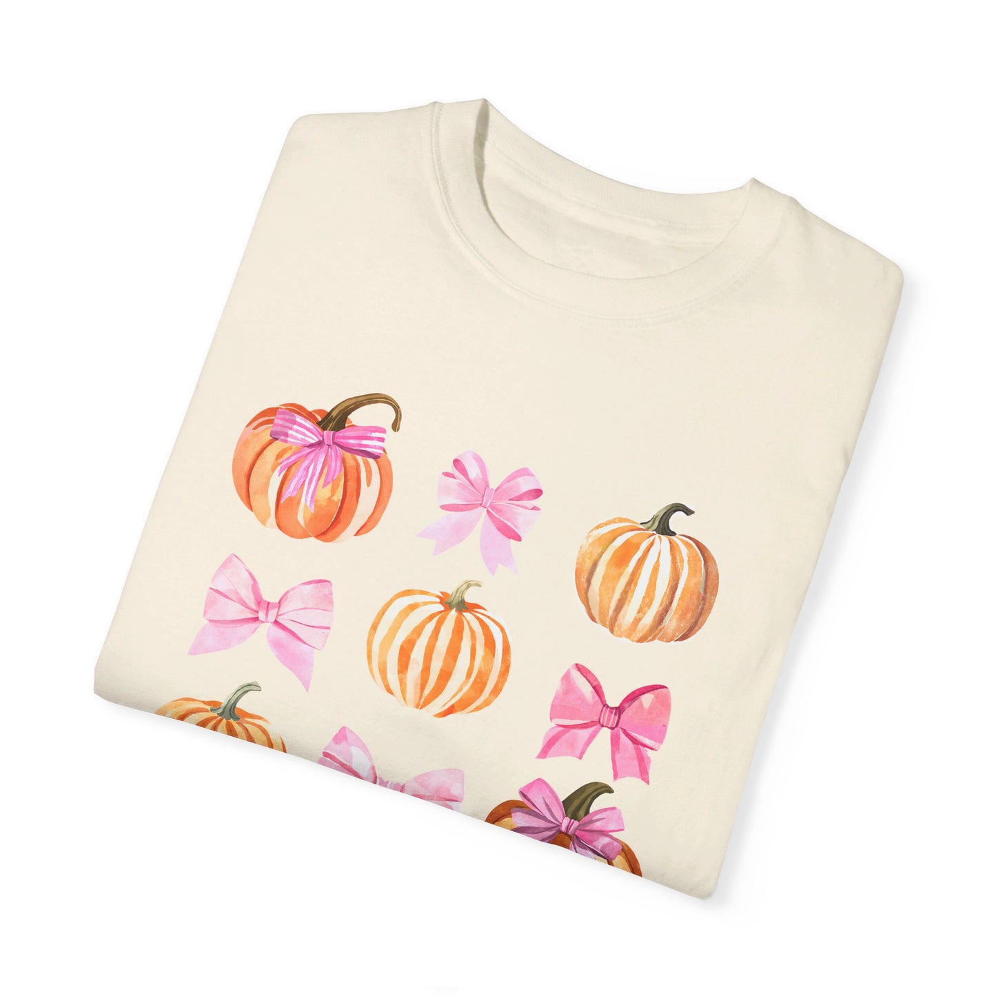 Pink Bow Pumpkin Watercolor T Shirt, Autumn Shirt, Pumpkin Tee, Coquette Halloween, Coquette Autumn, Pink Bow Tee, Pumpkin Shirt, Unisex Shirt, Couples Matching Tee