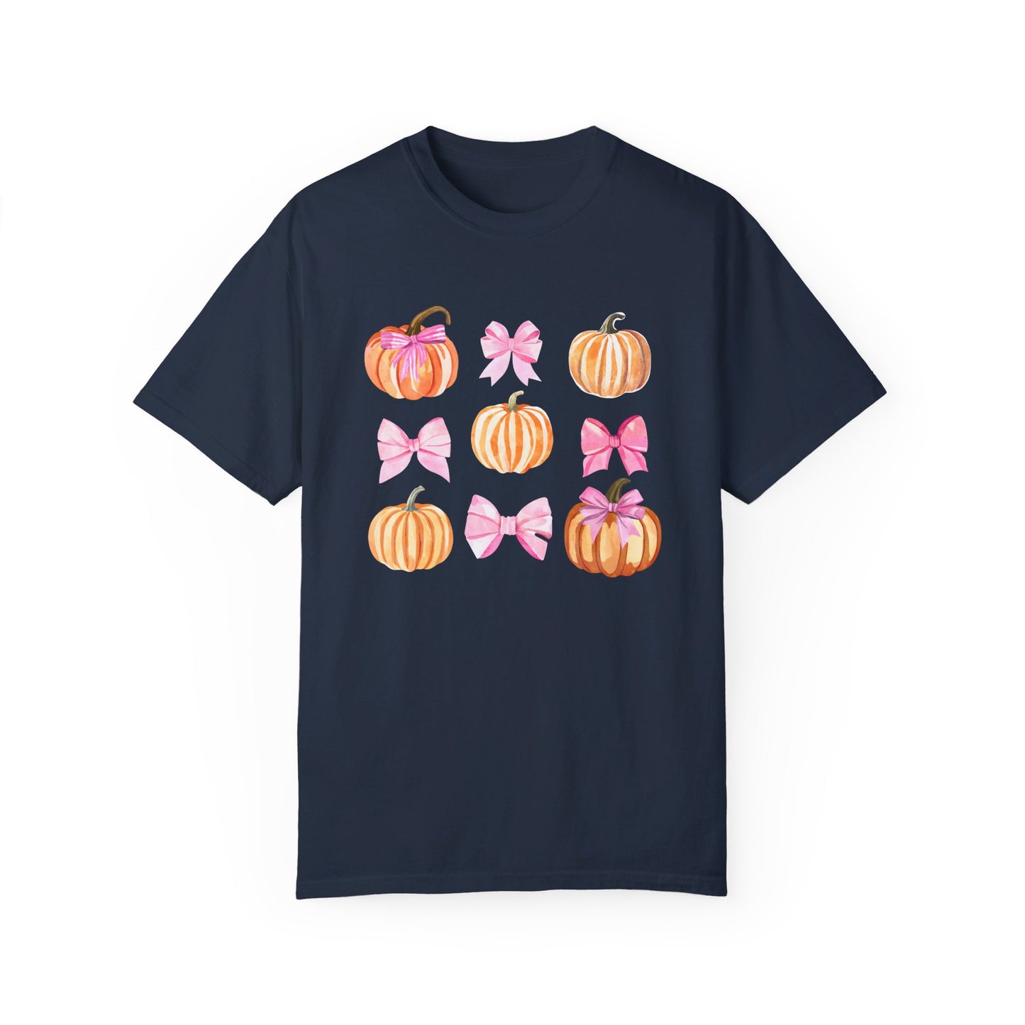 Pink Bow Pumpkin Watercolor T Shirt, Autumn Shirt, Pumpkin Tee, Coquette Halloween, Coquette Autumn, Pink Bow Tee, Pumpkin Shirt, Unisex Shirt, Couples Matching Tee