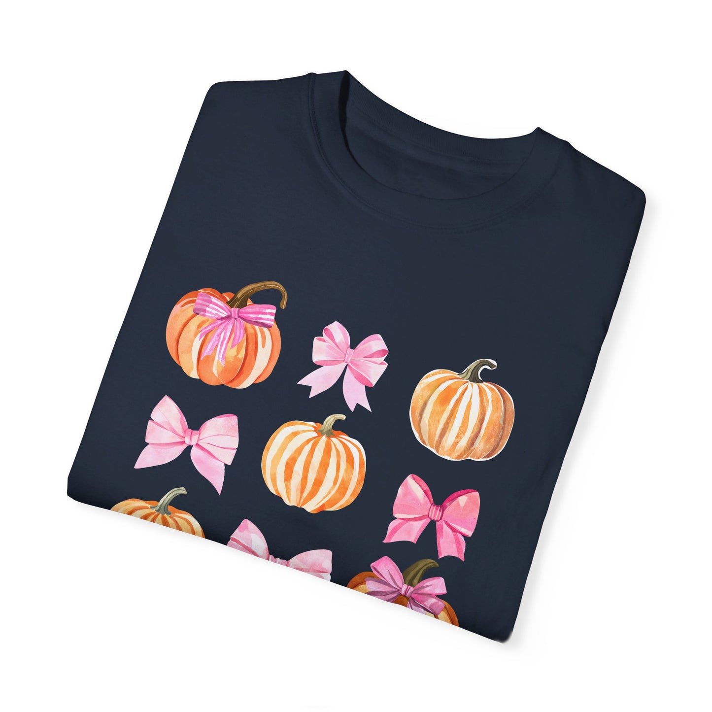 Pink Bow Pumpkin Watercolor T Shirt, Autumn Shirt, Pumpkin Tee, Coquette Halloween, Coquette Autumn, Pink Bow Tee, Pumpkin Shirt, Unisex Shirt, Couples Matching Tee