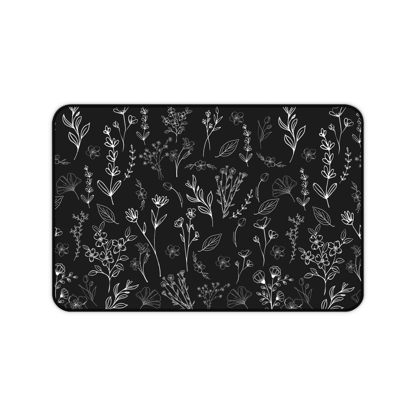 Wildflower Joy Desk Mat - Elegant Floral Line Art Desk Pad for Stylish Workspaces, Desk Mat