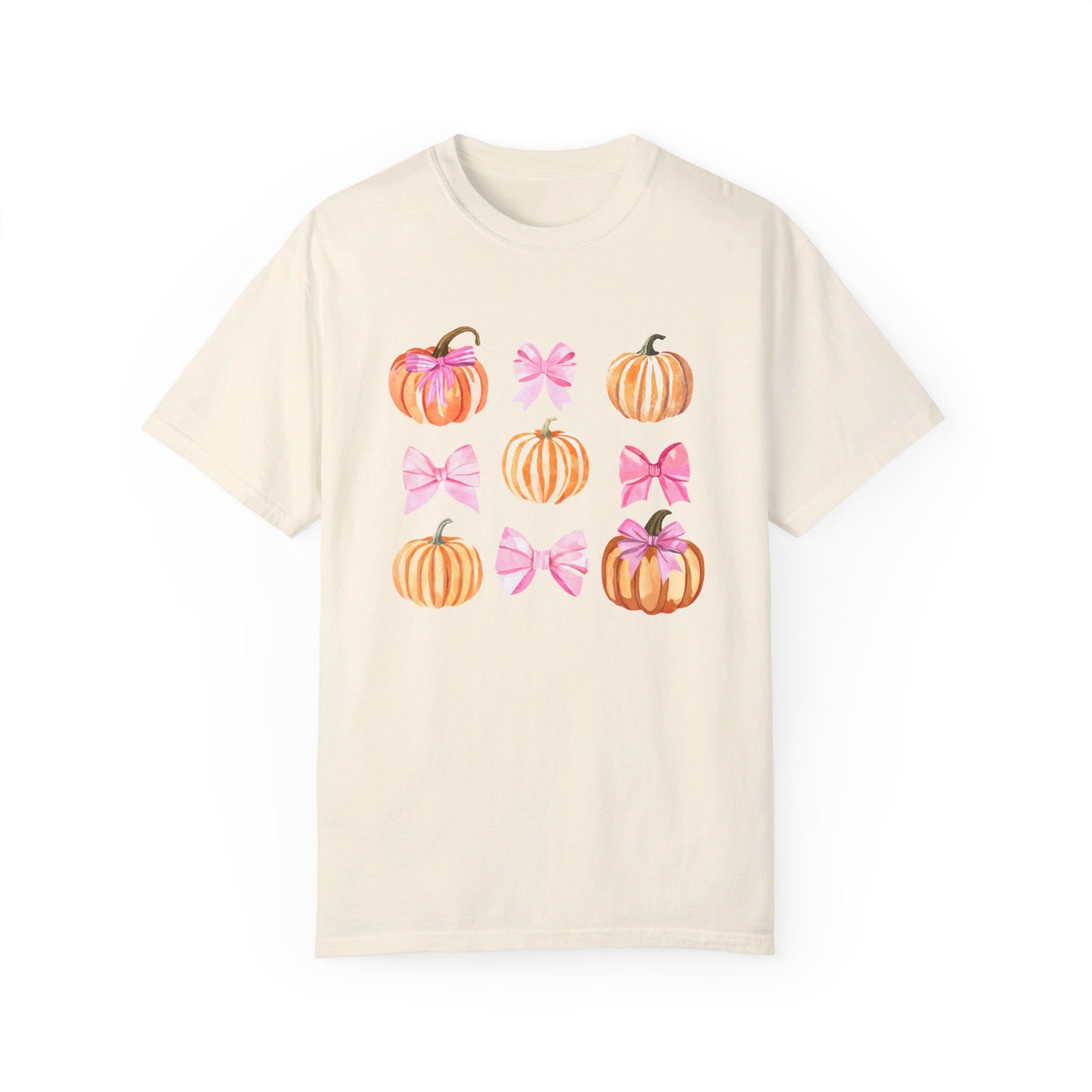 Pink Bow Pumpkin Watercolor T Shirt, Autumn Shirt, Pumpkin Tee, Coquette Halloween, Coquette Autumn, Pink Bow Tee, Pumpkin Shirt, Unisex Shirt, Couples Matching Tee