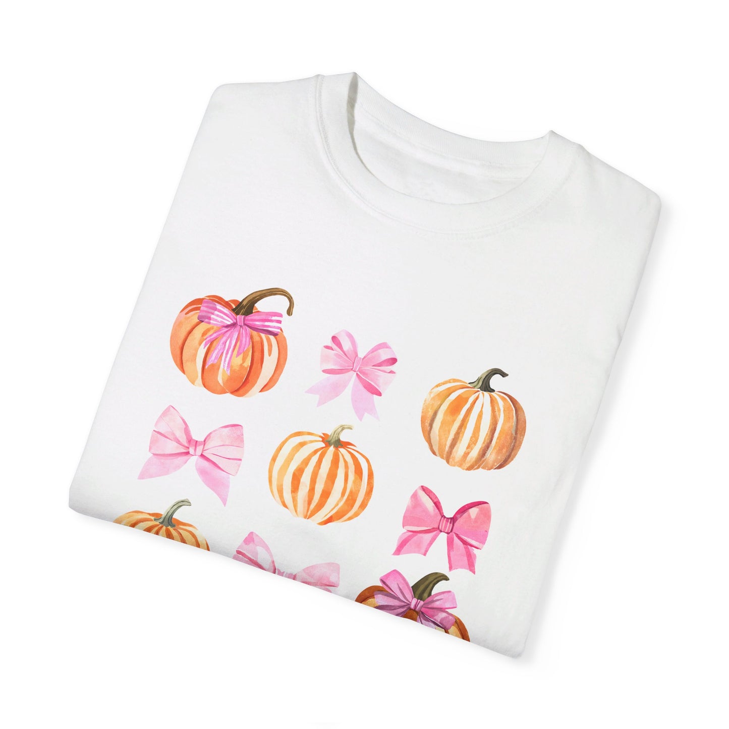 Pink Bow Pumpkin Watercolor T Shirt, Autumn Shirt, Pumpkin Tee, Coquette Halloween, Coquette Autumn, Pink Bow Tee, Pumpkin Shirt, Unisex Shirt, Couples Matching Tee