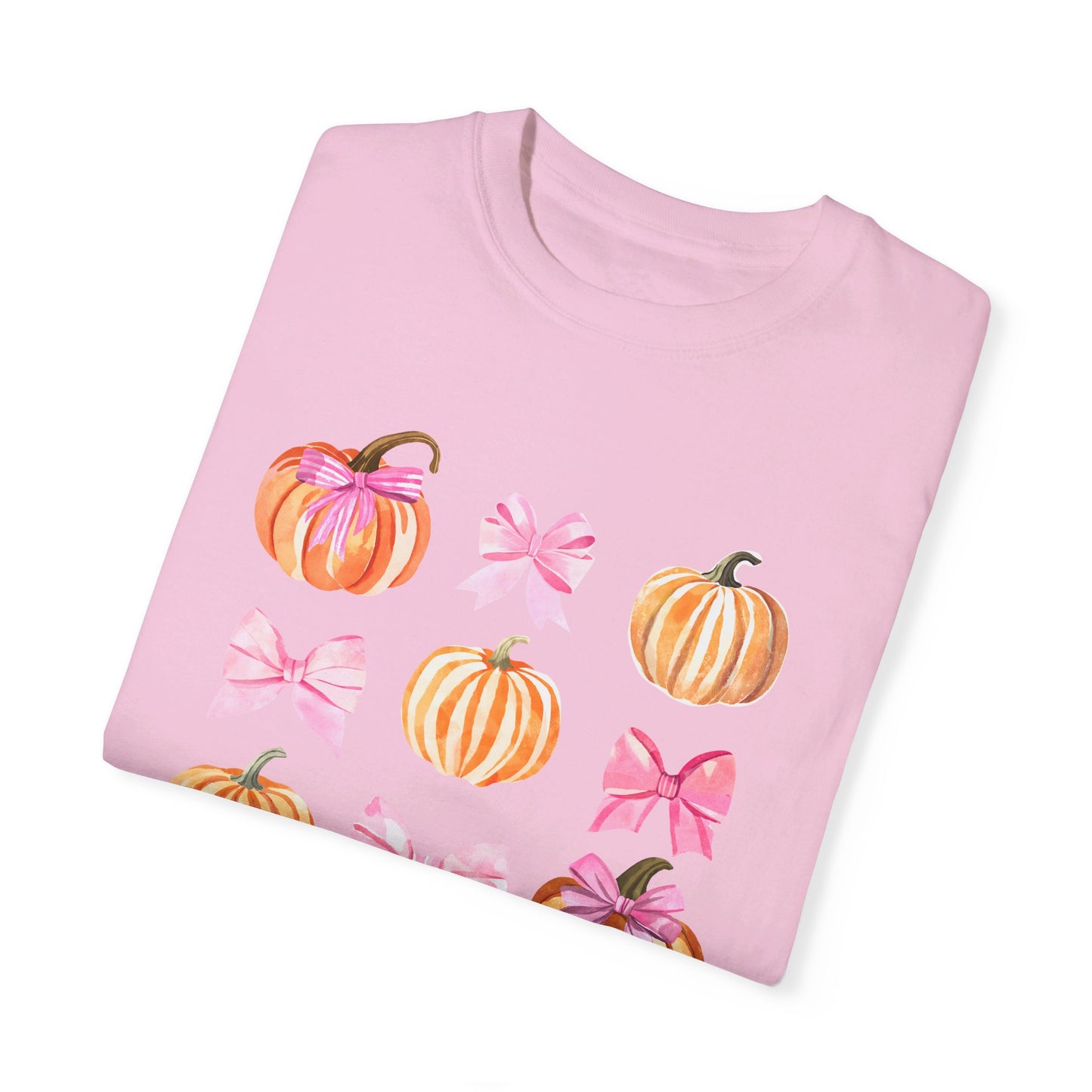 Pink Bow Pumpkin Watercolor T Shirt, Autumn Shirt, Pumpkin Tee, Coquette Halloween, Coquette Autumn, Pink Bow Tee, Pumpkin Shirt, Unisex Shirt, Couples Matching Tee