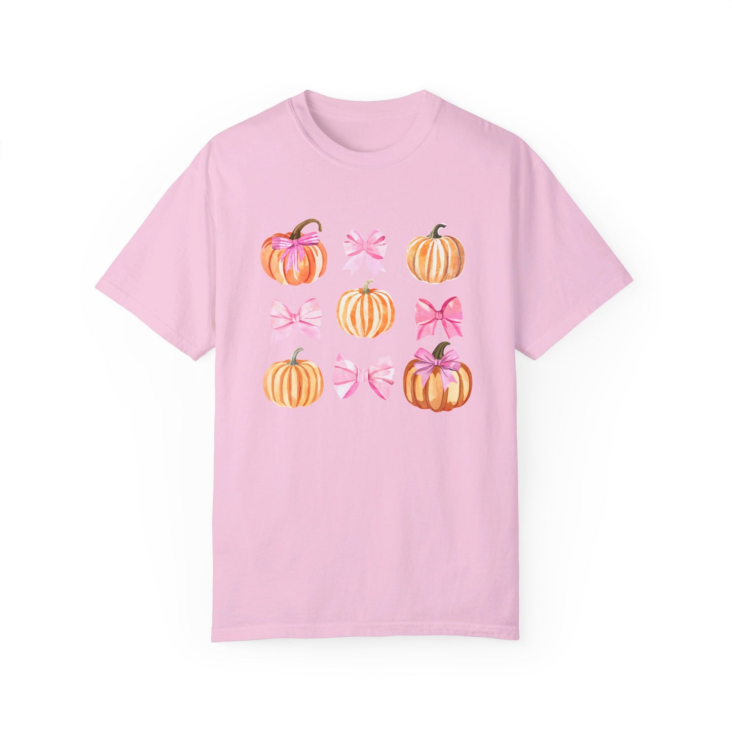 Pink Bow Pumpkin Watercolor T Shirt, Autumn Shirt, Pumpkin Tee, Coquette Halloween, Coquette Autumn, Pink Bow Tee, Pumpkin Shirt, Unisex Shirt, Couples Matching Tee